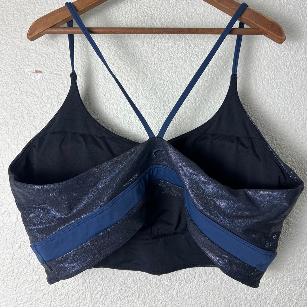 Zyia Active Women’s Size XXXL Twilight Luxe Sports Bra Blue Glitter Sparkle - Picture 3 of 9